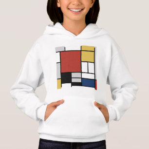 Camiseta Mondrian Painting Red Plane Yellow Black Cinza Blu