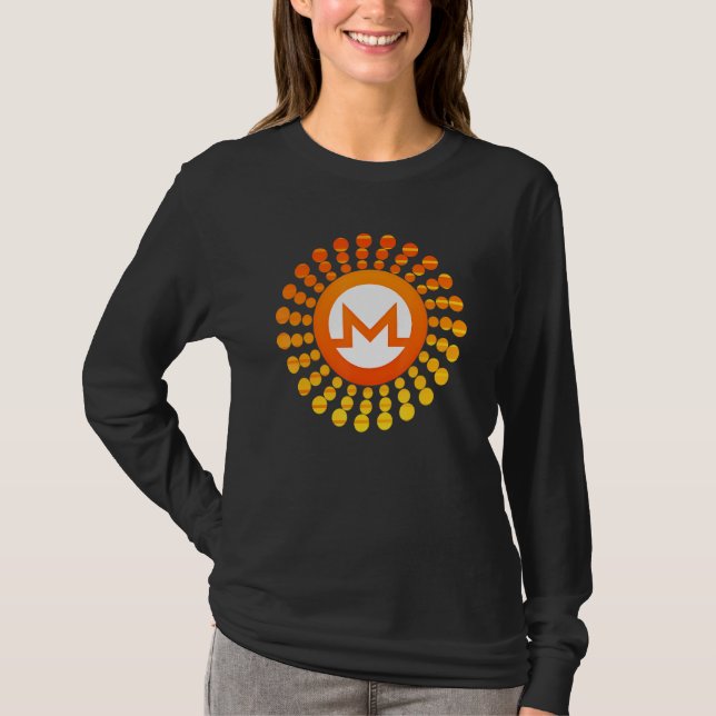 Camiseta Monero Xmr Crypto Currency Circle Orange Sunset (Frente)