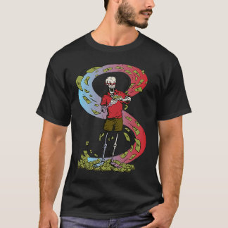 Camiseta money dollars skeleton spending