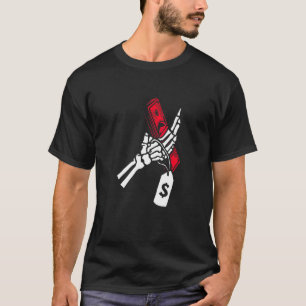 Camiseta Money Skeleton Mão Dinheiro Milionário Empresa Cry