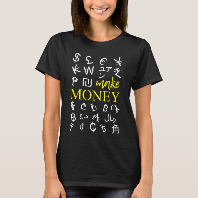 Camiseta Money Symbols fazem o Money engraçado elegante leg (Frente)