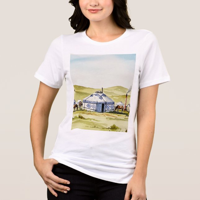 Camiseta Mongolian yurt (Frente)