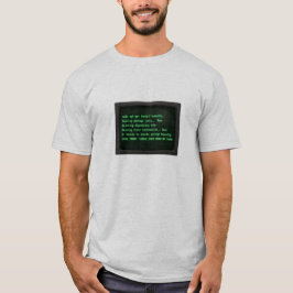 Camiseta Monitor CRT Retrô Terminal "Instalar Humanidade" F