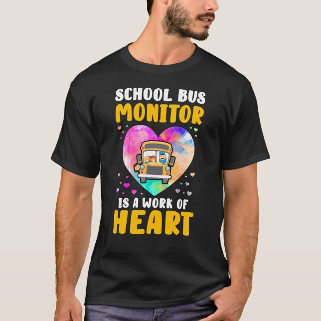 Camiseta Monitor de ônibus escolar É uma obra de aquarela c (Frente)