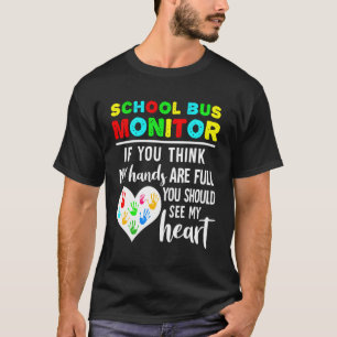 Camiseta Monitor de Ônibus Escolar Mãos Cheio Ver Meu