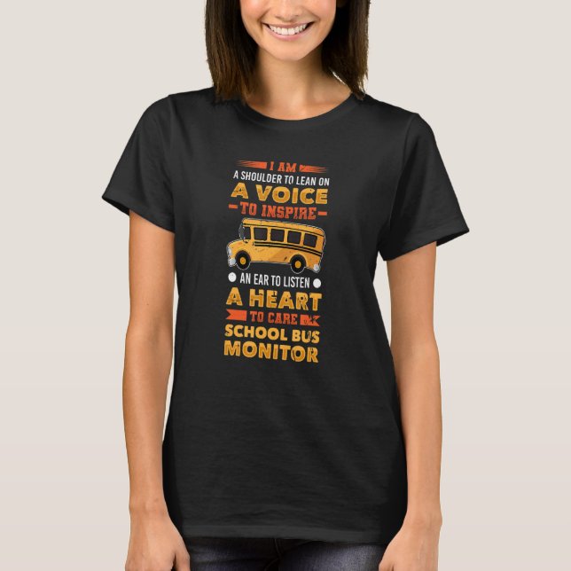 Camiseta Monitor De Ônibus Escolar Um Ombro Para Se Aprende (Frente)