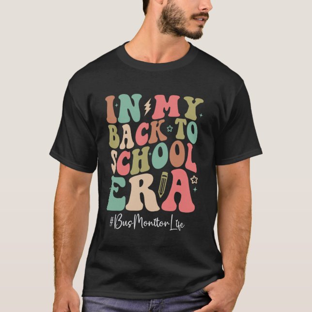 Camiseta Monitor de ônibus nas costas da era escolar Mulher (Frente)