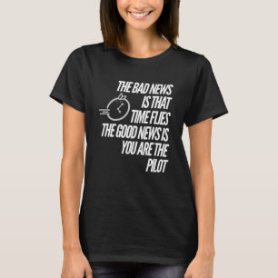 Camiseta Monitoramento do Piloto do Gráfico de Relógio de T