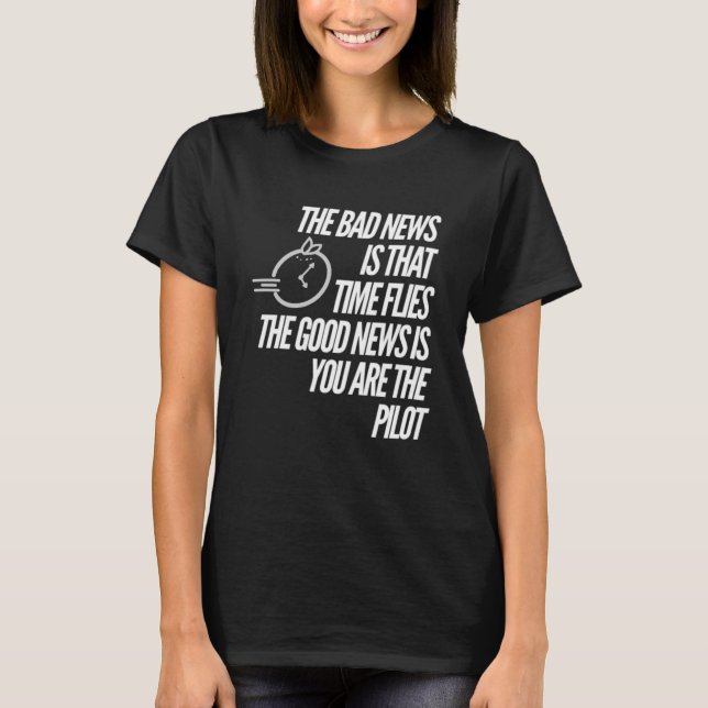 Camiseta Monitoramento do Piloto do Gráfico de Relógio de T (Frente)