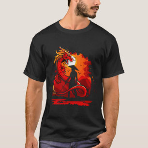 Camiseta Monk Warrior Ou Samurai Com Dragão