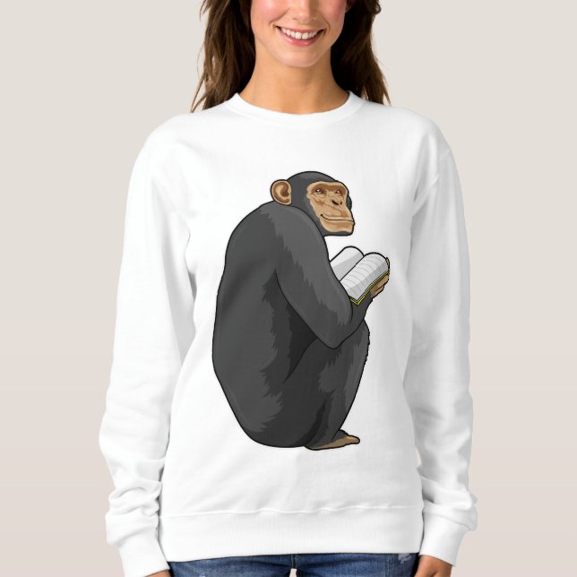 Camiseta Monkey as Nerd with Book (Frente)