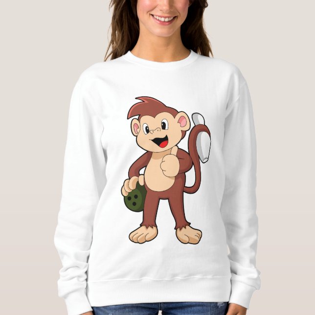 Camiseta Monkey at Bowling with Bowling ball (Frente)