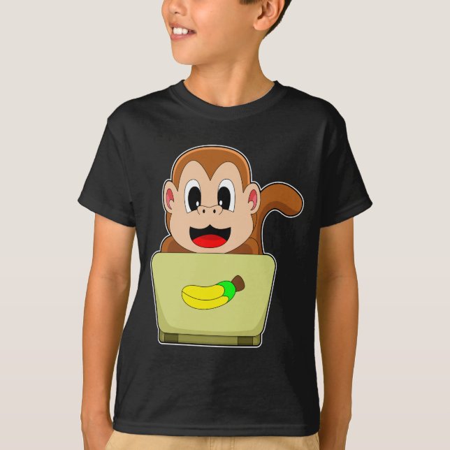 Camiseta Monkey Banana Laptop (Frente)