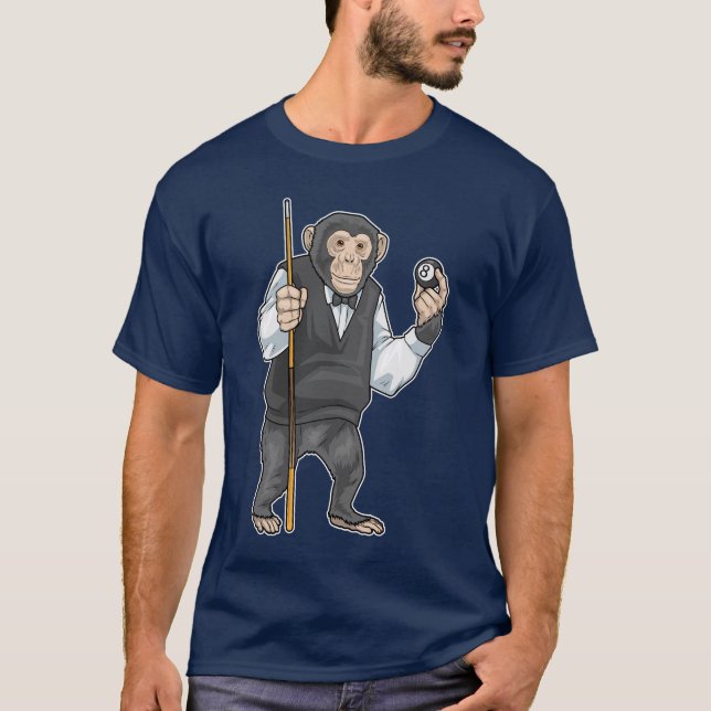 Camiseta Monkey Billiards Cue Sports (Frente)