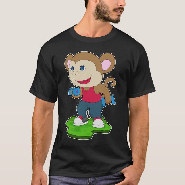 Camiseta Monkey Bodybuilding Dumbbell (Frente)