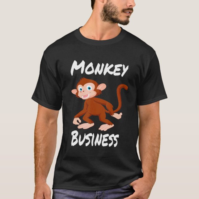 Camiseta Monkey Business Divertido Para Adultos Crianças Le (Frente)