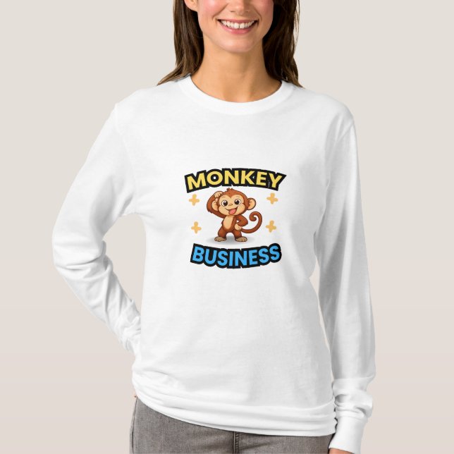 Camiseta Monkey Business Funny  (Frente)