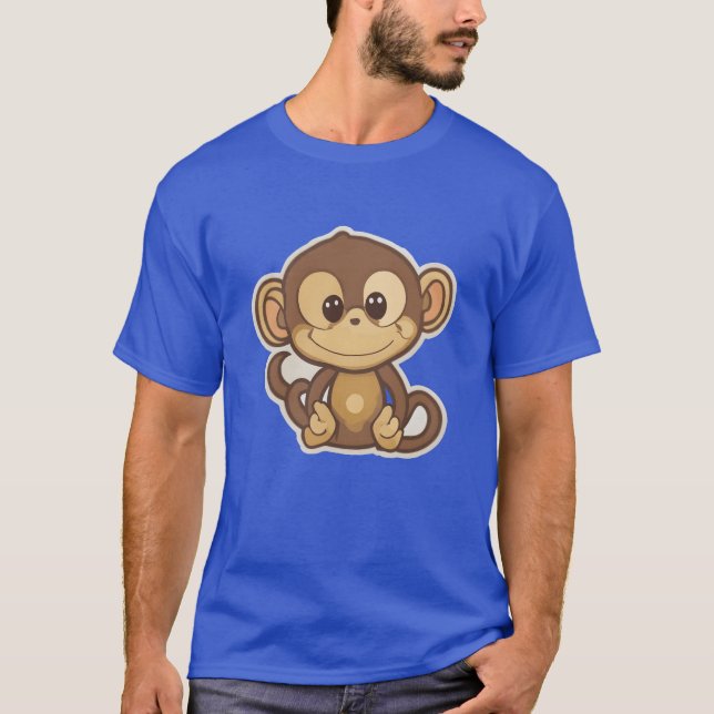 Camiseta Monkey cartoon animal retro (Frente)