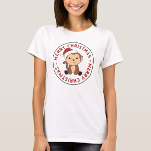 Camiseta Monkey Christmas Snow Winter Animals Monkeys