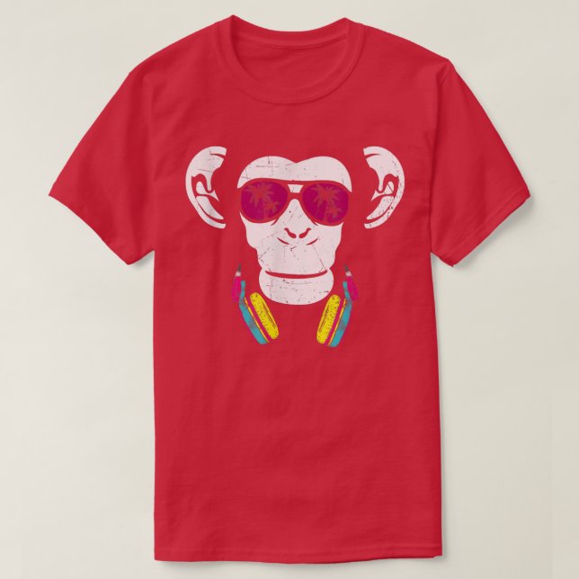 Camiseta Monkey Cooler Monkey DJ Headphones Going Out Fun P (Frente do Design)