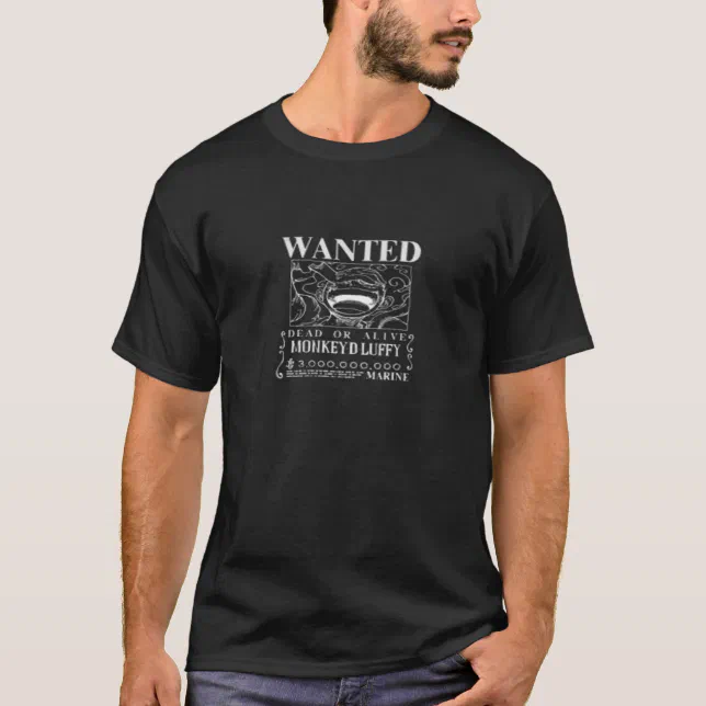 CAMISETA 100% ALGODÃO - WANTED LUFFY GEAR 5