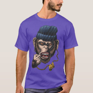 Camiseta Monkey Face Engraçado Sarcasmo Gangster 