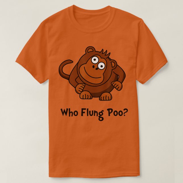 Camiseta Monkey Flung Poo Funny (Frente do Design)