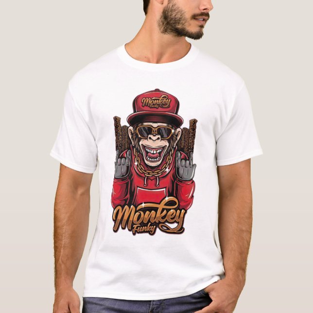 Camiseta Monkey Funky - Macaco Legal de Gráficos H (Frente)