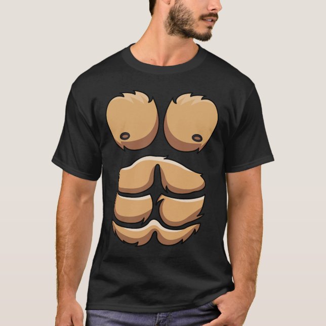 Camiseta Monkey Gorilla Chest Costume Halloween (Frente)