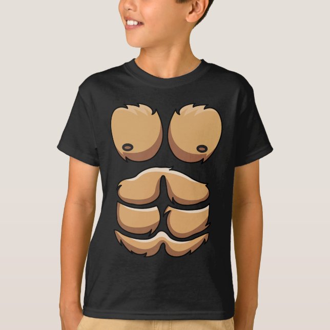 Camiseta Monkey Gorilla Chest Costume Halloween (Frente)