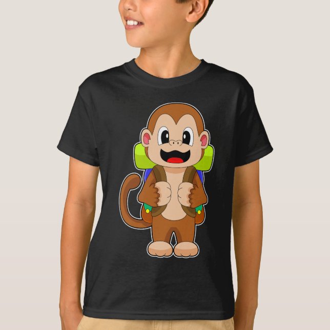 Camiseta Monkey Hiker Backpack (Frente)