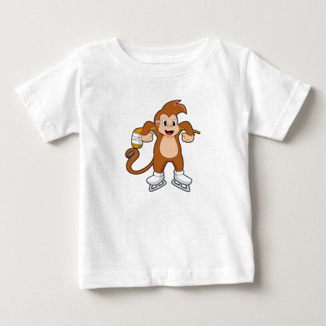 Camiseta Monkey Ice Hóquei no Gelo (Frente)