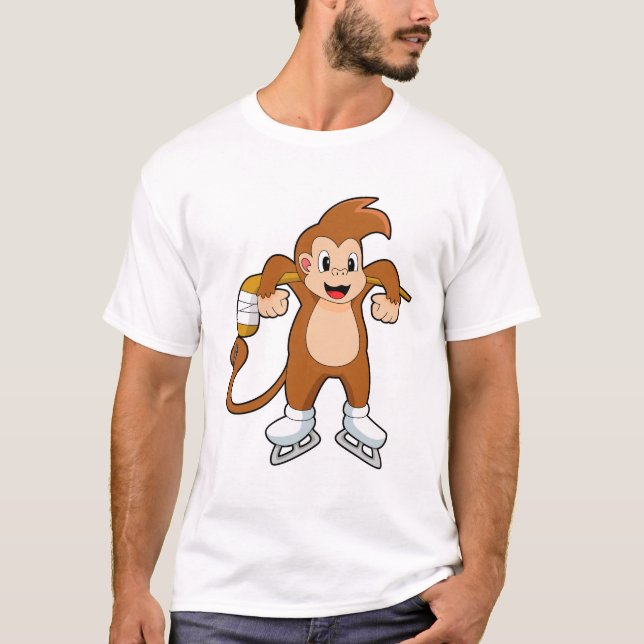 Camiseta Monkey Ice Hóquei no Gelo (Frente)