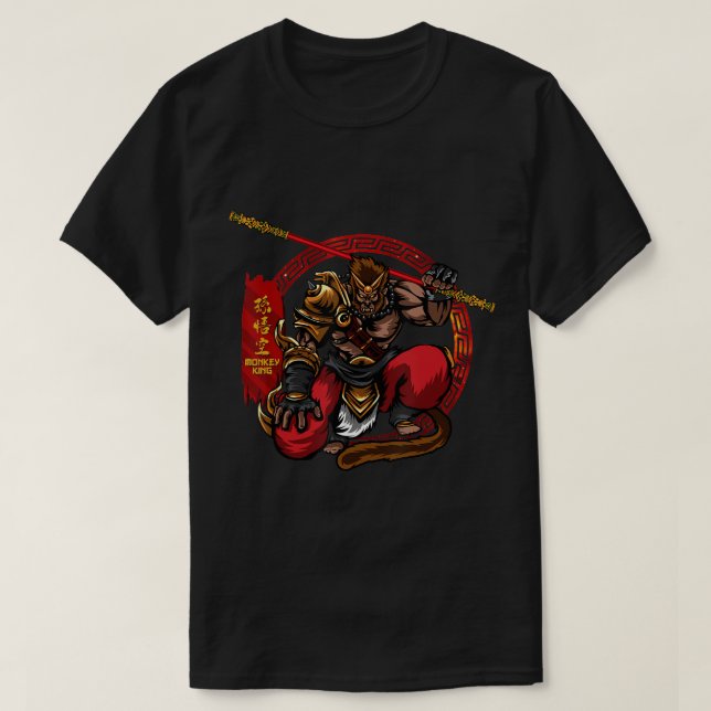 Camiseta Monkey King Sun Wukong Antiga mitologia chinesa G (Frente do Design)