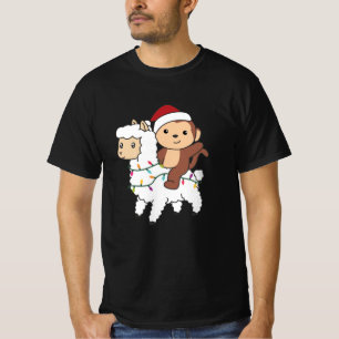 Camiseta Monkey Lama Natal - Animais de inverno