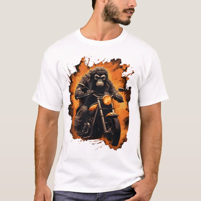 Camiseta Monkey Rider Biker (Frente)