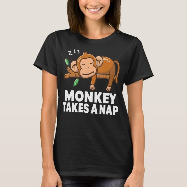 Camiseta Monkey Takes A Nap  Monkey Pajamas Circus Monkey (Frente)