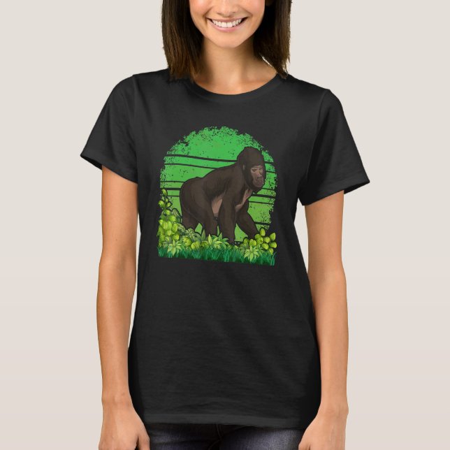 Camiseta Monkey Willife Gorilla Ape Retro Gorilla (Frente)