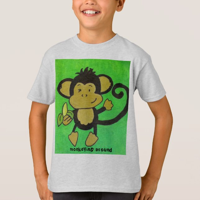 Camiseta monkeying ao redor (Frente)