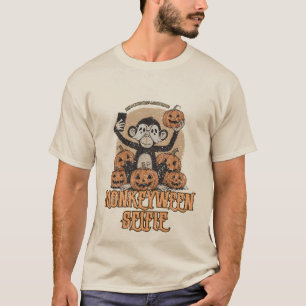 Camiseta Monkeyween Selfie – Halloween Vintage 