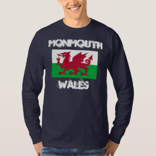 Camiseta Monmouth, Wales com bandeira de Galês