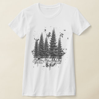 Camiseta Monochrome Shadows: 3D Winter Wonderland Graffiti