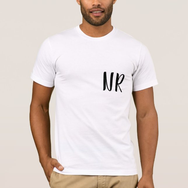 Camiseta Monogram Initials Modern Stylish Trendy Design (Frente)