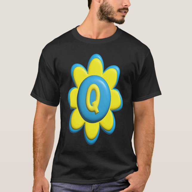 Camiseta Monogram Q  Colorful Flower (Frente)
