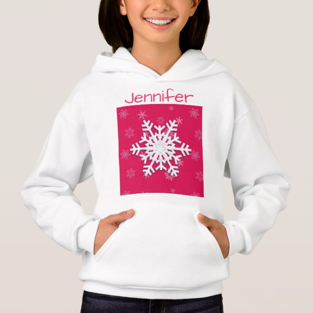 Camiseta Monograma 20XX Olá Floco de neve de inverno (Frente)