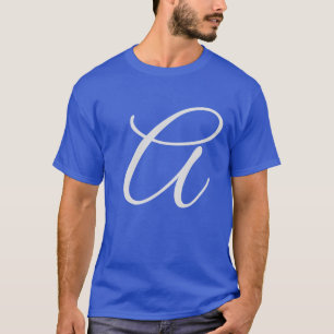 Camiseta Monograma Adicionar Seu Nome Azul Inicial