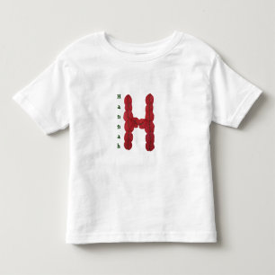 Camiseta Monograma Adorável H Mão Feita em Rosa