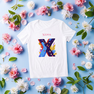 Camiseta Monograma Artístico - Letra X Negrito e Colorido