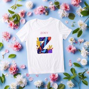 Camiseta Monograma Artístico - Letra Z Negrito e Colorido