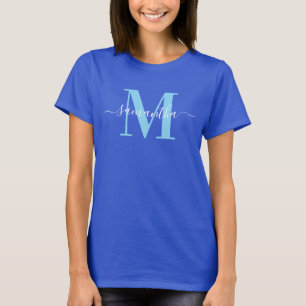 Camiseta Monograma Azul Real